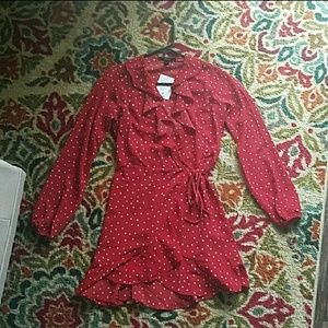 F21 Polka dot wrap dress